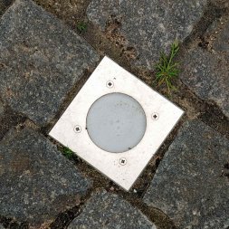Светильник встраиваемый уличный тротуарный Novotech Ground квадратный, 1 лампа, белый, нике (369952)