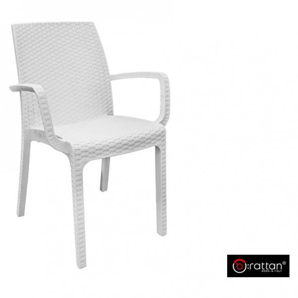 Стул B:rattan INDIANA с подлокотниками, белый