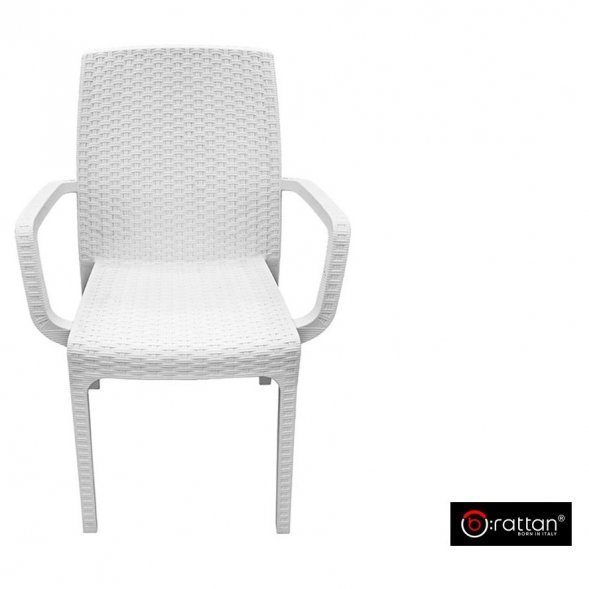 Стул B:rattan INDIANA с подлокотниками, белый