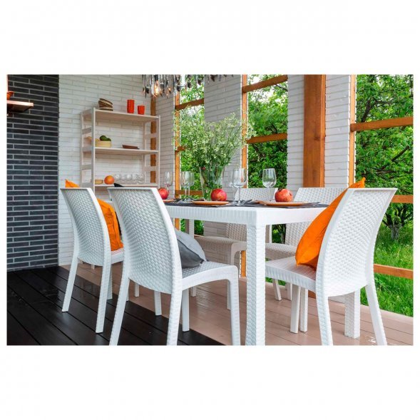 Стол B:rattan Houston 1500*900мм, белый