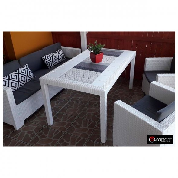Стол B:rattan Houston 1500*900мм, белый