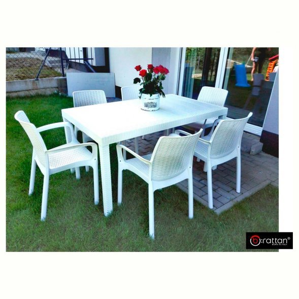 Стол B:rattan Houston 1500*900мм, белый
