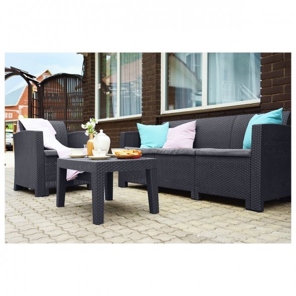 Стол b:rattan Arizona, антрацит