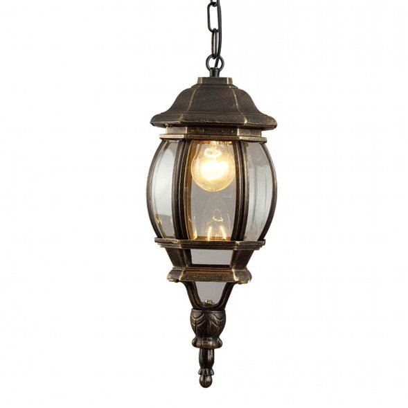 Подвес уличный Arte Lamp Atlanta, 1 плафон, черный с золотом и прозрачным (A1045SO-1BN)