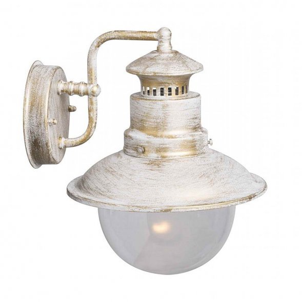 Бра уличное Arte Lamp Amsterdam, 1 плафон, белый с золотом и прозрачным (A1523AL-1WG)