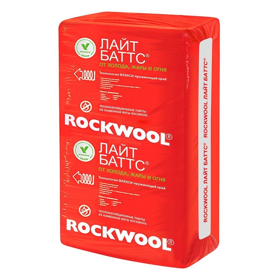 Утеплитель Rockwool лайт баттс (плотность 37 кг/м³)