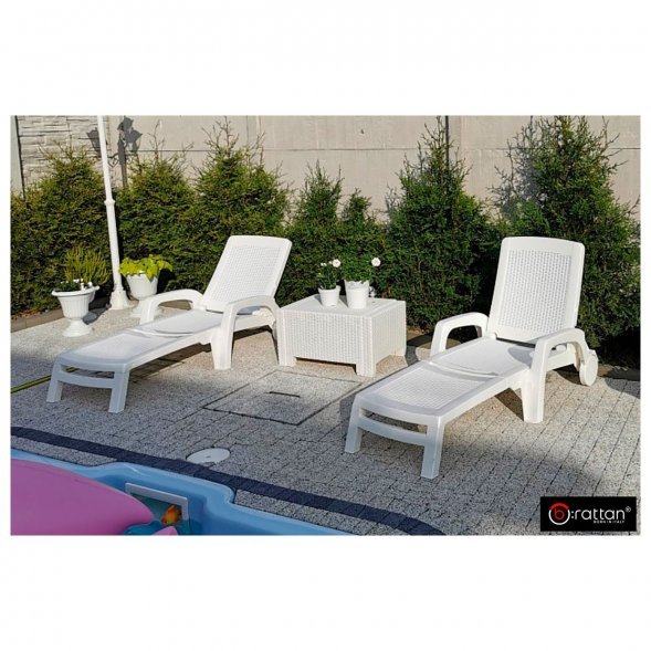 Шезлонг B:rattan MIAMI складной, белый