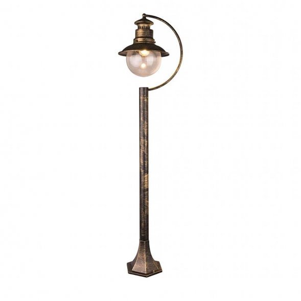 Столб уличный Arte Lamp Amsterdam, 1 плафон, черный с золотом и прозрачным (A1523PA-1BN)