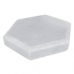Шестигранник из гималайской соли 140х140х25 мм белый, с фаской