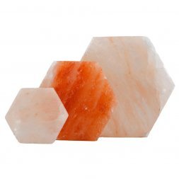 Шестигранник из гималайской соли 140х140х25 мм розовый, с фаской