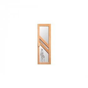 Дверь для сауны липа+стекло (с рисунком)