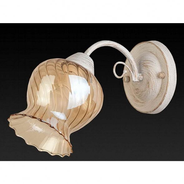 Бра Toplight Miranda, 1 плафон, белый с золотом, коньячный (TL5690D-01WG)
