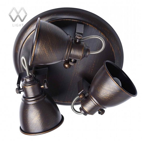 Спот MW-Light Ринген, 3 плафона, коричневый с бронзой (547020403)