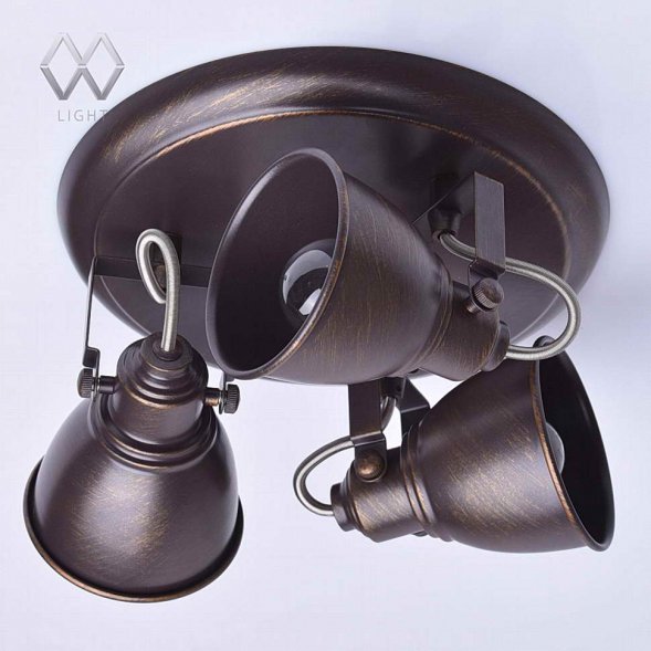 Спот MW-Light Ринген, 3 плафона, коричневый с бронзой (547020403)