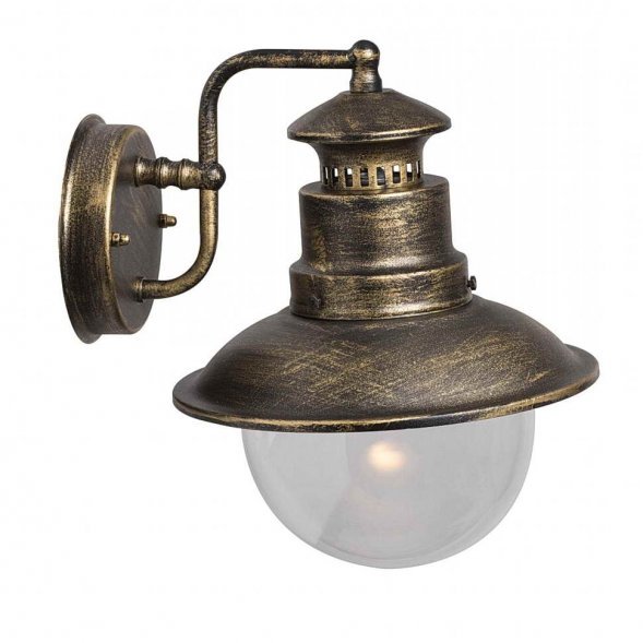 Бра уличное Arte Lamp Amsterdam, 1 плафон, черный с золотом и прозрачным (A1523AL-1BN)
