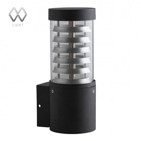 Светильник настенный уличный светодиодный MW-Light Меркурий, 1 плафон, черный с прозрачн (807021701)